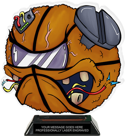Exclusive Basketball Zomball Colorix-T Acrylic Trophy - 8.25 inch [TACR8-ZMBL-BK-Q]