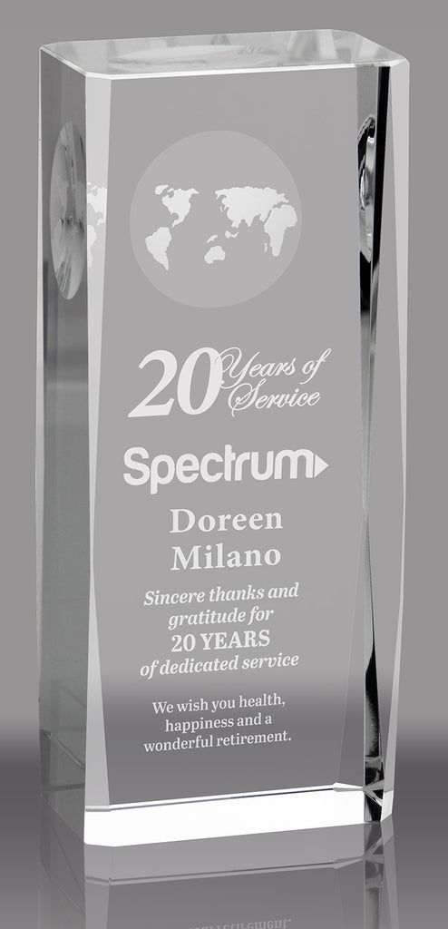 Beveled Global Crystal Award - 5.5 inch [CGBEV-L-X]