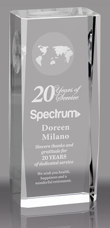 Beveled Global Crystal Award - 5.5 inch [CGBEV-L-X]