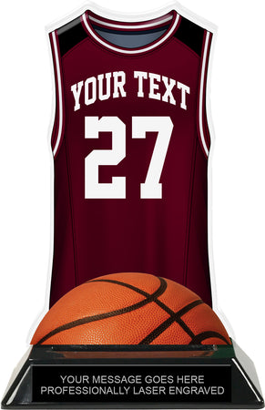 Basketball Jersey Colorix-T Acrylic Trophy- Maroon [TACR7-JSY-BK-MRN-Q]