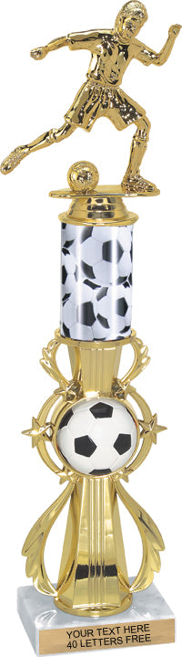 16" Soccer Sport Color Riser w/Column Trophy [TCSR6-SC]