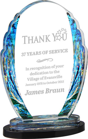 Scallop Oval Acrylic Award - 8.75x5.75x3.0 Blue [SCOV-BLU]