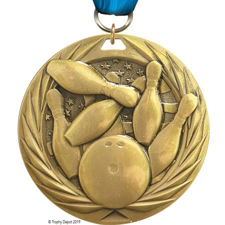 Bowling 1.75 inch Blade 3D Diecast Medal [MBD1-BW]