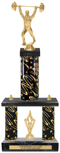 Two-Post Trophies w/ Rectangle/Oval Center Column