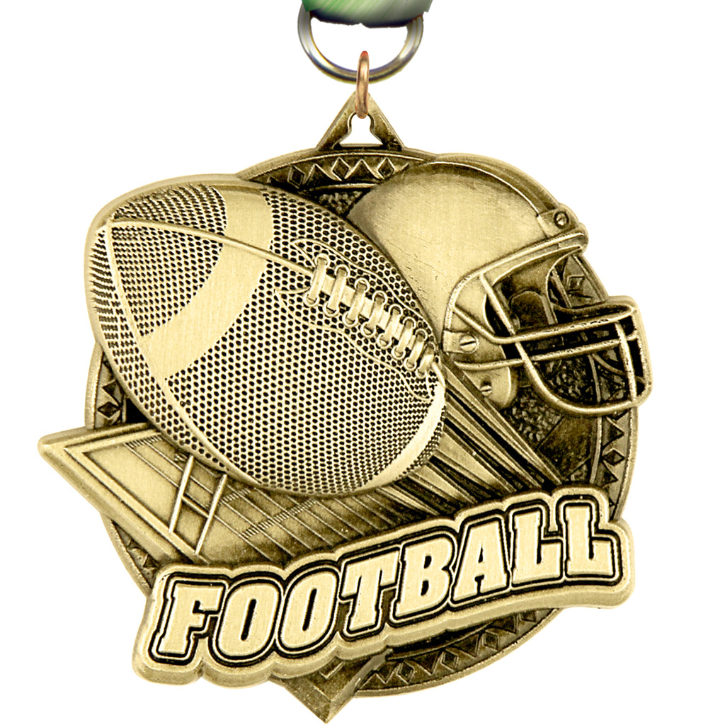 2" Football Ultra-Impact 3-D Medal [MDTD2-FB]
