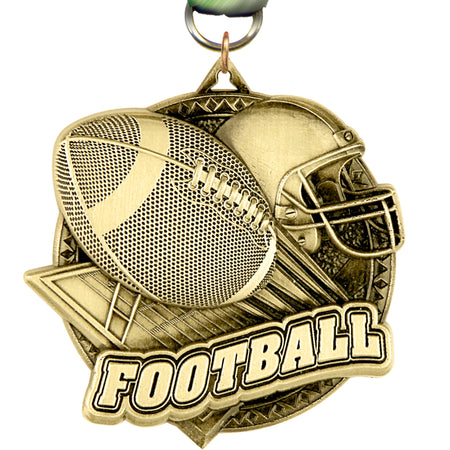 2" Football Ultra-Impact 3-D Medal [MDTD2-FB]