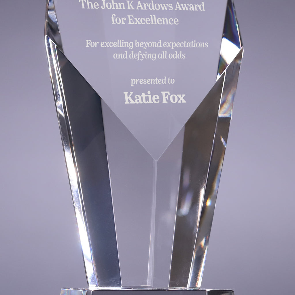 Faceted Clear Crystal Fan Awards
