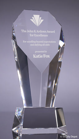 Faceted Crystal Fan Award - 9.25 inch [CM40-9]
