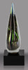 Teardrop-Shaped Art Glass with Sapphire - Bronze & Green Highlights [AGM44]