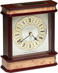High Gloss Mahogany and Burl Finished Clock [TDC914]