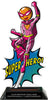 Ping Pong Female Super Hero Acrylic Trophy- 10 inch [TACR10-SH-PNGPNG-QF]