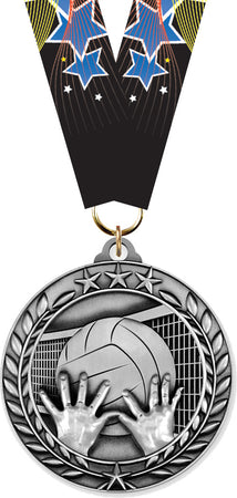 Volleyball Dimensional Medal- Silver [MSW2-VB-S]