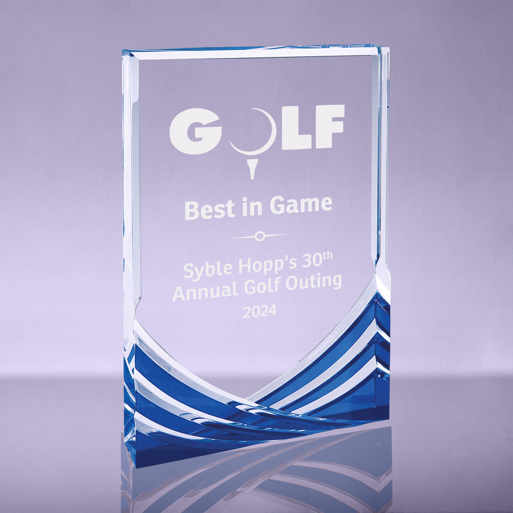 Soaring Rectangle Acrylic Awards - Blue