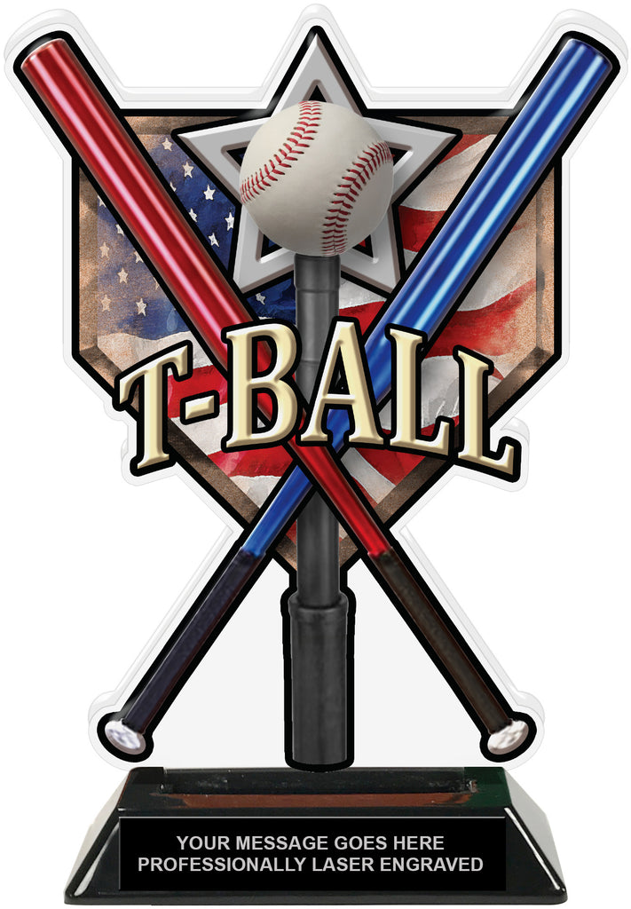 T-Ball Home Plate Acrylic Trophy- 8.5 inch [TACR85-HP-TEEBL-Q]