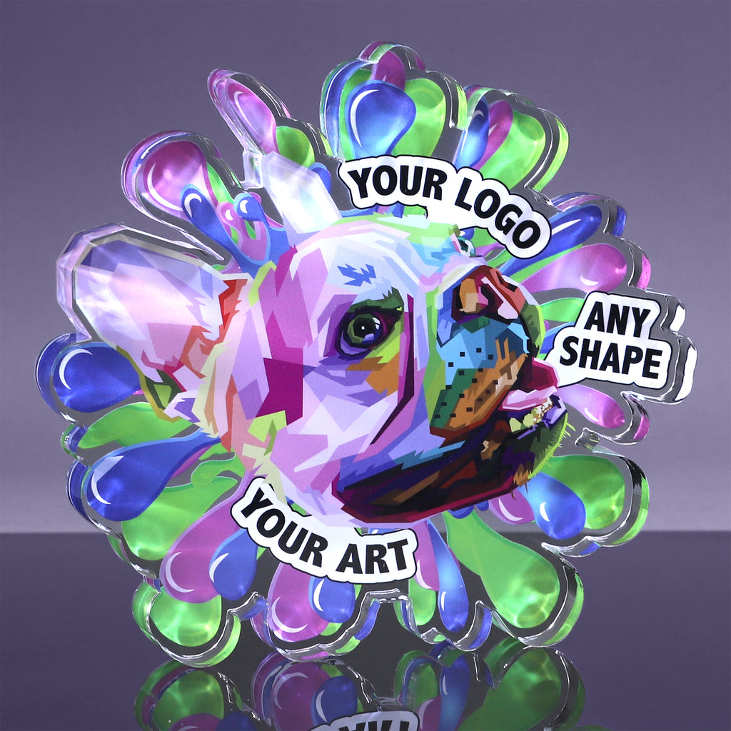 1 inch thick Custom Shaped Acrylic Award - 4 to 4.9 inches  [A1XSHP20-Q]