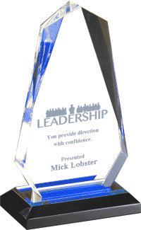 Blue Multi-faceted Arrow Head Acrylic Awards