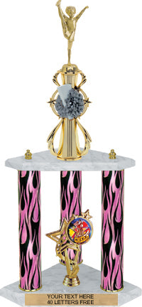 Cheer Sport Color Riser Three-Post Trophy [TCSR3P24-CH]