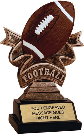 Football Ribbon Resin Trophy- 5.5 inch [RJRIB5-FB-5]