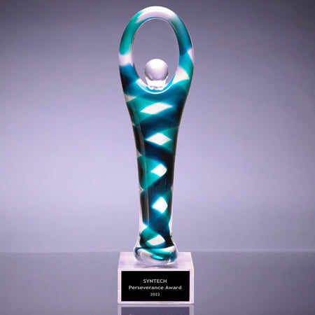 Light & Dark Blue Victory Art Glass Award [AGT2299]