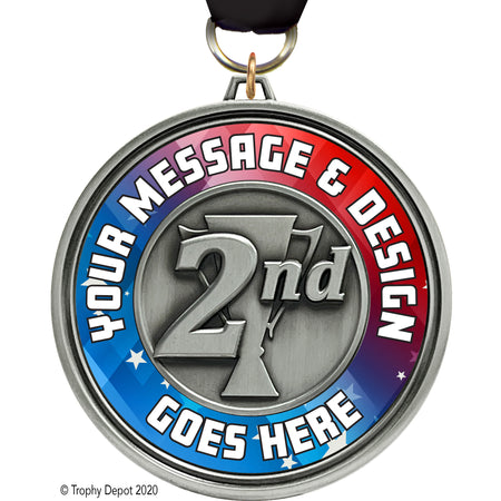 Custom 3 inch Eclipse Insert Medal - 2nd Place [MXEL1-2ND]