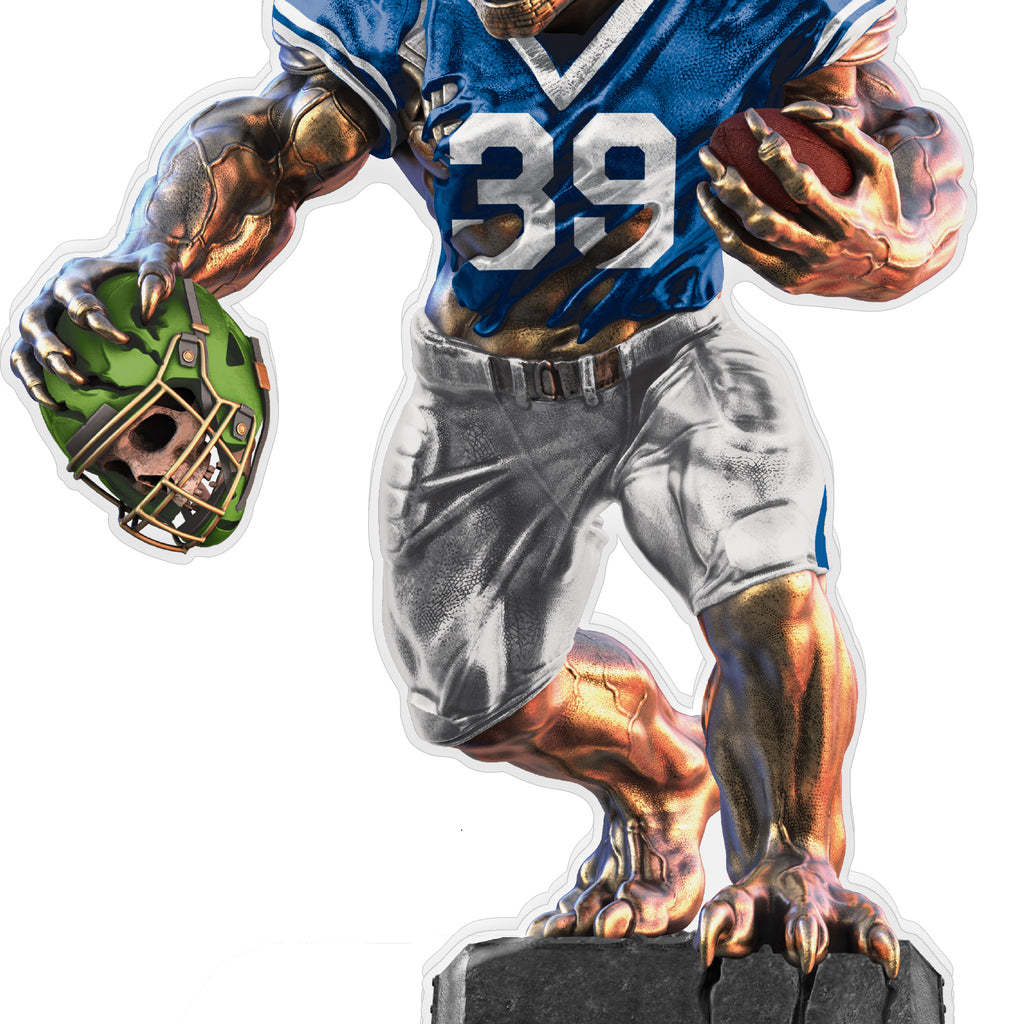 Beast Football Choose Your Number Acrylic Trophies - Blue