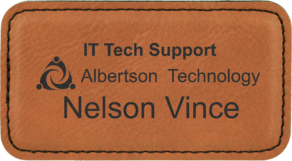 Leatherette Large Rectangle Badge - Rawhide [BJRCTL-4]