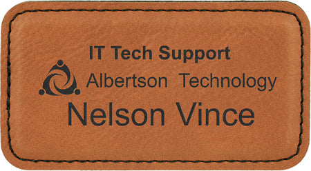 Leatherette Large Rectangle Badge - Rawhide [BJRCTL-4]