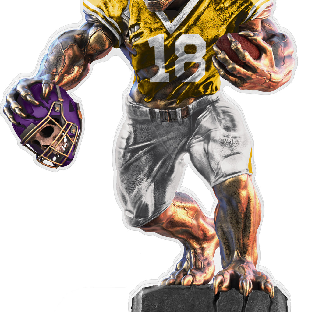 Beast Football Choose Your Number Acrylic Trophies - Gold