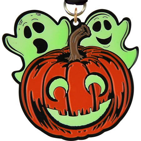 Halloween Jack-O-Lantern & Ghosts 2.5" Glow in the Dark Enameled Medal  TD Exclusive! MHLWN-PMP