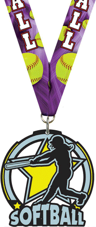2.5" Softball Glow Medal [MGLW2-SB]