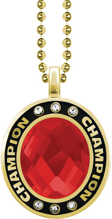 Ruby Gem Gold Champion Charm [CSOV-CHMP-STN-RED-G]
