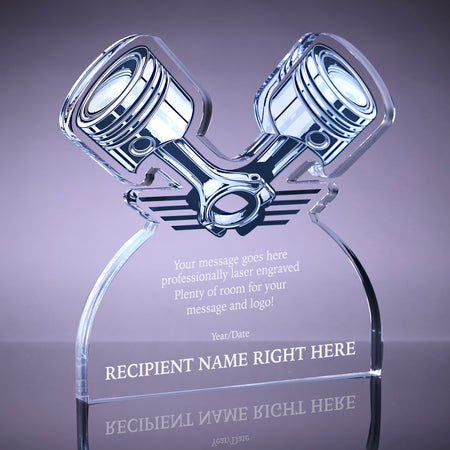 1 inchThick Double Piston Acrylic Award - 9 inch [A1DBPST99-Q]