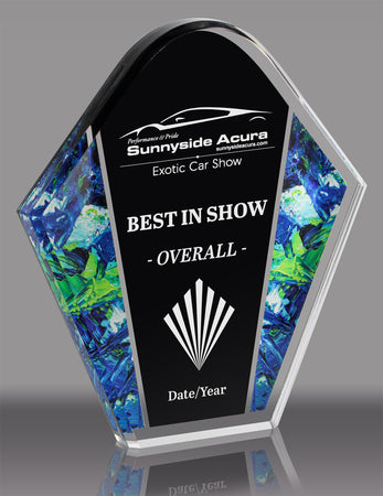 ColorSplash Acrylic Pentagon- Blue/Green 9.25 inch [ARBCS-9-BG]