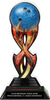 Bowling Tribal Flames Acrylic Trophy- 10 inch [TACR10-TF-BW-Q]