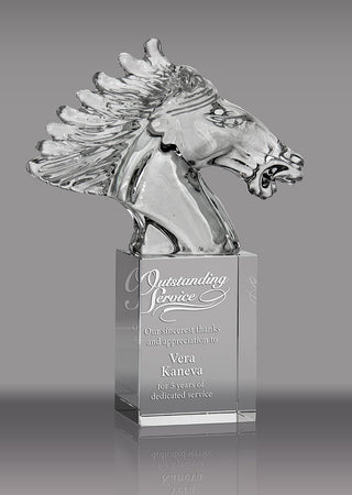 Horses Head Crystal Award [CFHSB-9-X]