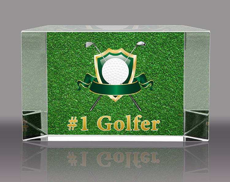 Custom Optical Crystal Beveled Desk Block-3.5x6 inch [CRB770-FC]