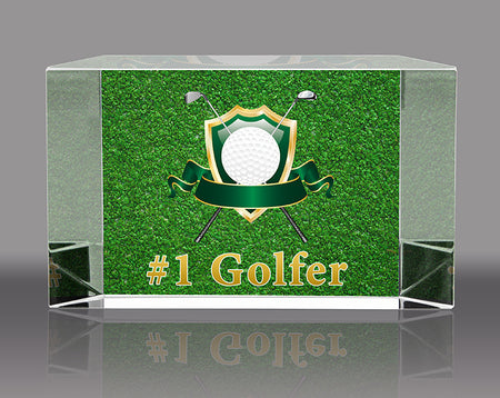 Custom Optical Crystal Beveled Desk Block-3.5x6 inch [CRB770-FC]