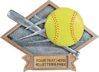 Softball Dimensional Diamond Resin Trophies