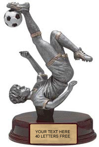 Soccer Male 7.25" Silver Resin on Piano Finish Base [SCRF-SCM]