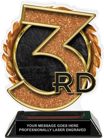 3rd Colorix-T Acrylic Trophy - 6.25 inch [TACR6-3RD-Q]