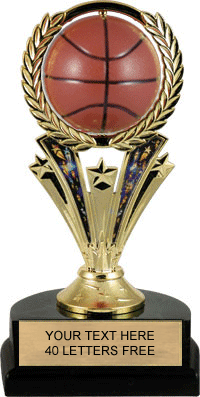 Basketball Trophy with Spinning Ball [TSB2D-BK]