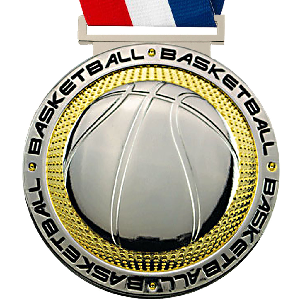 3.25" Basketball Dual Plated Diecast Medal [MSDP3-BK]