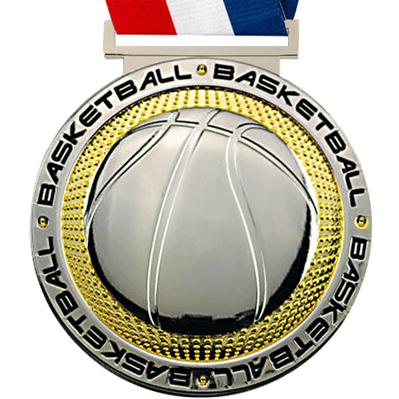 3.25" Basketball Dual Plated Diecast Medal [MSDP3-BK]