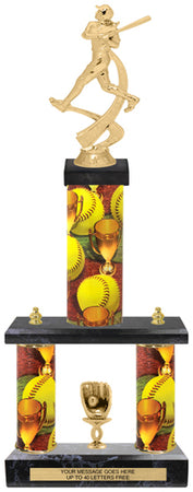 Two-Post Trophy w/ Rectangle/Oval Center Column [TF21]