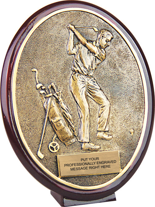 Golfer Oval Resin Trophy [RBOV6-GLM]