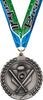 2.75 in Baseball Wreath Framed Medal- Silver [M311-BS-S]
