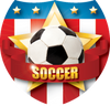 Soccer Stars & Stripes Shield Insert [SH-2570]