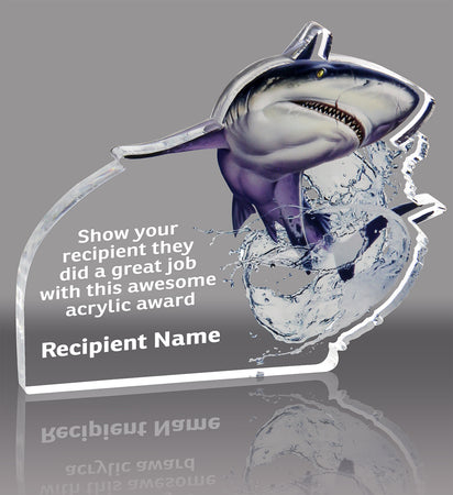 Shark Acrylic Award- 5.4x4.4 inch [AFSH-SHRK-54-Q]