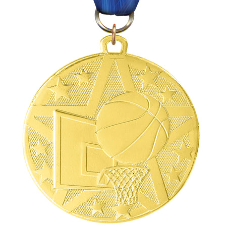 2" Basketball Bright Superstar Medal [MJSS2-BK]